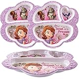 Zak 。( 3パック) Disney Princess Sofia文字プラスチック3-section Divided Kids Plates