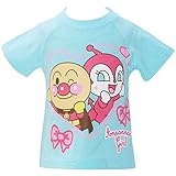 【本体綿100％】【冷感背当】2017年 夏物 アンパンマン 天竺 アンパン＆ドキン 背当て付き Ｔシャツ Anpanman ミント◇90cm