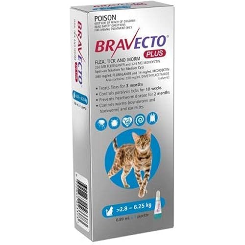 BRAVECTO CAT PLUS 250 MG 2.8-6.25KG BLUE
