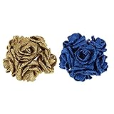 Kesoto 24本　バラ　お花　フラワー　造花　キラキラ　可愛い　手作り　バラ　花束　ブーケ　結婚式　パーティー　装飾