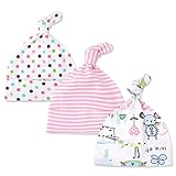 帽子 新生児用(0~6カ月) フライスボーダー キャップ ボウシ 綿100%， 3枚セット帽子