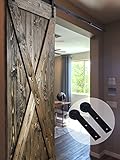 ccjhアメリカ国スタイルスチールスライドバーンドアハードウェアInterior for Singleドアブラック( 11ft） 11FT ブラック A11SYP00