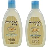 【2本セット】Aveeno Baby Wash & Shampoo 12 oz アビーノ ベビー ウォッシュ & シャンプー [並行輸入品]