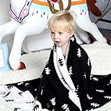 hiltowツリーパターン100 %コットンニットThrow Blanket