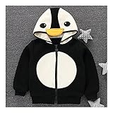 服　ファッション　ベビー　キッズ　子供　ペンギン　コート　ブラック　90