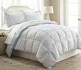 (Twin) - Dayton by Chezmoi Collection 2-pc Down Alternative Comforter Set Reversible Light Steel Blu