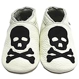 Mejale赤ちゃん少年靴ソフトSoledレザーモカシンスカル乳児幼児pre-walker カラー: ホワイト