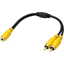 Amazon | 映像分配ケーブル RCA（黄色）オス×2 - メス×1 30cm 75Ω OFC