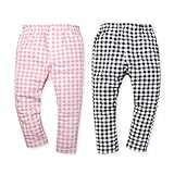 ベビー服 女の子 レギパン ボトム ストレッチ ミニ裏毛 チェック柄 女児 ベビー (1.ピンク/90cm)