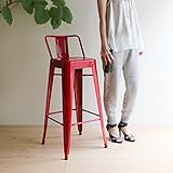 Marine High Chair マリン・ハイチェア（プレミアム） レッド　　　　　   　　　　【デザイナー：グザビエ・ポシャール】【スツール】【カウンター】【バースツール】【スチール】【鉄】【Aチェア】【デザイン】【スタッキング可】【