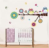 bibitime Cartoon Owlsツリーブランチ壁デカールアートステッカーの保育園寝室子供部屋装飾 Reference 2567