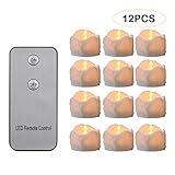 iDOOちらつきフレームレスキャンドルbattery-powered LEDティーキャンドル(無香、48時間バッテリスパン) Ideal誕生日、結婚式、パーティー、ハロウィン、クリスマス – 12パッ