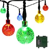 easydecor Globe電池式ストリングライト30 LED (付属の充電式18650バッテリー）自動タイマー8モードクリスタルボールクリスマスライト庭屋外の休日装飾