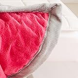 Saranoni Super Soft Plush Babyブランケット、リップスティックLush Gray Border カラー: ピンク