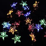 OxyLED Y20ソーラーストリングライト 20LED 星形 マルチカラー