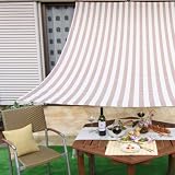 日よけ オーニング マルシェ サンシェード 超強力 遮熱タイプ Lサイズ 巾180ｘ丈270ｃｍ ストライプブラウン サッシフック 付き