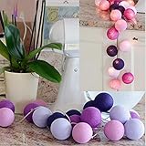 RaiFu ストリングライト コットン糸のボール ナイトランプ クリスマス 新年 結婚式 誕生日 ヤード ホーム デコレーション USB式 3M 20LED ランプ10#