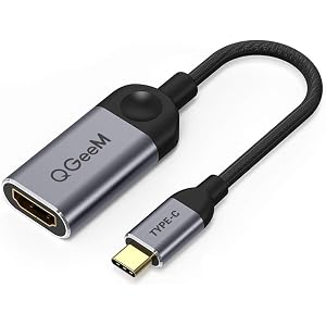 USB TypeC HDMI Adapter 変換アダプタ ケーブル ,QGeeM USB-C to HDMI 4K変換 USB Type-C - to HDMIアダプタ,[Thunderbolt 3互換]MacBook Pro 2019/2015、サムスン Galaxy S20/S8、Surface Pro、Dell XPS 対応,hdmi usb