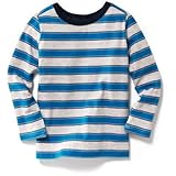 オールドネイビー OLD NAVY/ ストライプクルーネックティ ピーコックプラム トップス長袖Tシャツ 5歳【並行輸入】