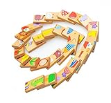 PerPure ドミノ木製玩具 28個　動物ソリティアパズル
