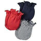 カーターズ（Carter's）男の子用定番クラシック紺x赤コットン素材ベビーミトン3個セット [並行輸入品]