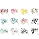 Toddler Scarf Bib (24pc 12set) Bunny Ears Teether Toys Montessori Infant Teething Gift Organic Natur