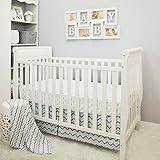 American Baby Company 3 Piece Crib Bedding Set Blue Zigzag 28 x 52 [並行輸入品]