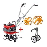 ホンダ 耕運機 プチな 二輪移動タイヤ＋イエロースパイラルローター350セット