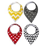 Baby Bandana Bibs Absorbent Cotton with Adjustable Snaps - Drool Bib Gift Set by IfriTifli
