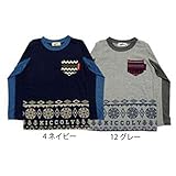 【SiShuNon/Kiccoly】裾ノルディックプリント長袖Tシャツ キッコリー ノルディック プリント 長袖Tシャツ 110 ネイビー