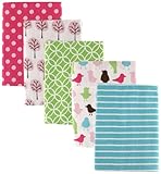 Luvable Friends ラバブルフレンズ Flannel Receiving Blankets 5pk フランネル おくるみ ブランケット 5枚セット Pink Birds ピンクバード