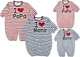(アイラブパパ&ママ)I lovePaPa&Mama 2015 ボーダー柄 コンビドレス カバーオール ロンパース 50-60cm パパレッド
