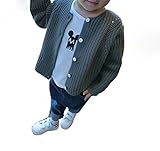 PANCY 子供用 ニット カーディガン キッズ 子供 春 秋 女の子 ガールズ 男の子 ボーイズ 長袖 丸首 ファッション カジュアル 可愛い 上質 通学 出かけ 男女兼用 お祝い ギフト 上品