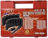 Advanced Tool Design Model ATD-4350 16 Piece 1/2' Drive Deep Metric Impact Socket Set [並行輸入品]