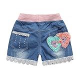 (チェリーレッド) CherryRed 子供 女の子 男の子 子供 ショートパンツ ハーフパンツ 夏物 デニム160 1#