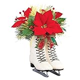 pre-lot光ファイバーcolor-changing Holiday Ice SkatesポインセチアCenterpiece レッド 35957 RED