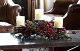 パックの3クリスマスTraditions PineベリーCenterpiece with 3 Candleプレート27 "