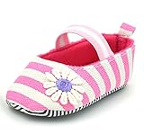 Gift House（ギフトハウス）赤ちゃんシューズ 子供靴 ベビースニーカー ファーストシューズ　ソフトソール　耐磨　滑り止め歩行練習 履き心地いい　綿布デイジーストライプ　可愛い 室内履き ルーム