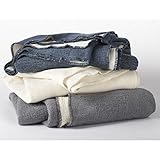 Coyuchi有機コットンCozy Blanket – Kingチャコールwithアイボリー