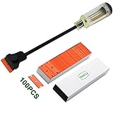 FOSHIO 長さ12インチ 手持ちスクレーパー 予備付 プラスチックの両刃 スクレーパーの予備刃 カーボンスチール刃 スクレーパー替刃 Scraper with 100pcs blades FM04