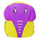 Pavel ? Cute Elephant Nursery Children Backpack Schoolbag (Purple Elephant / yellow package) [並行輸入品]