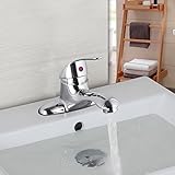 51BuyWorld トップクオリティの蛇口 浴室台所の蛇口の亜鉛合金クローム仕上げミキサータップホットとコールドシンクの蛇口バスシンク キッチンバスルームのための使用ホーム屋外ガーデンウォータールー