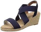 [アミアミ] ストラップ ジュート ウエッジソール サンダル レディース FX040FX041-NV040-LL ネイビー S/M/L表示 LL(24.0~24.5 cm)