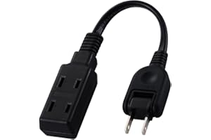 エレコム 電源タップ 10cm 短い 3個口 スイングプラグ 極性対応 (N極対応) PSE技術基準適合 持ち運び ブラック ECT-3401BK