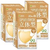 SPUNMASK立体型ベージュ30枚入×3P