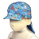 アスナロ（帽子・キャップ） 水泳帽 アンパンマン 日よけ布付 スイムキャップ 男の子 ベビー46-48cm サックス