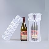 FOVNY【100枚 エアパッキン】ワイン・日本酒のボトル用の緩衝材 エアポンプ付きのエアキャップ 割れやすいガラスボトル郵送用梱包材 旅行中のボトル気泡緩衝材 (390mm日本酒)