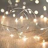 イルミネーション LED ライト ワイヤーライト 電飾 電池 式 クリスマス ツリー 飾り　MANATSULIFE (1.5M(15LED), ウォームホワイト)