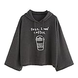 パーカー レディース トップス Glennoky ブラウス ゆったり カジュアル 可愛い 英字柄 ドローストリング フード付き レディースパーカー スウェットパーカー スウェットシャツ プルオーバー 