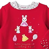 ミキハウス(mikihouse) ボートネック重ね着風プッチー＆うさこトレーナー 100cm 赤（02）